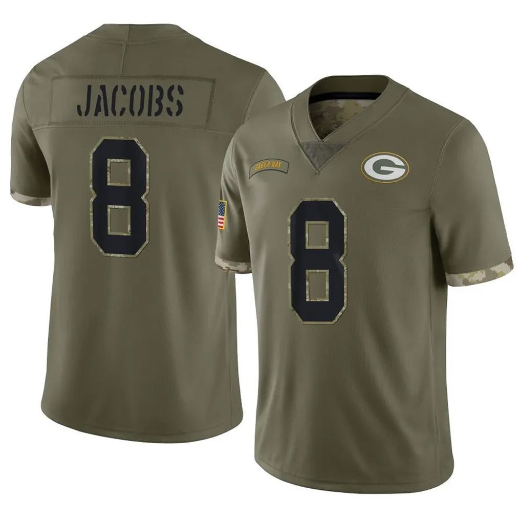 Punc GB.Packers #8 Josh Jacobs Player Olive Salute To Service Limited Stitched Jerseys