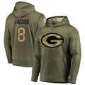 Punc GB.Packers #8 Josh Jacobs Player Olive Salute to Service Pullover Hoodie Game Stitched Jerseys