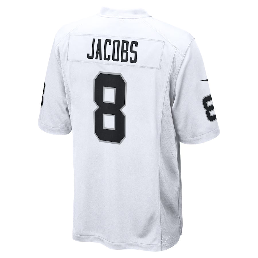 Punc GB.Packers #8 Josh Jacobs Player White Home Game Stitched Jerseys