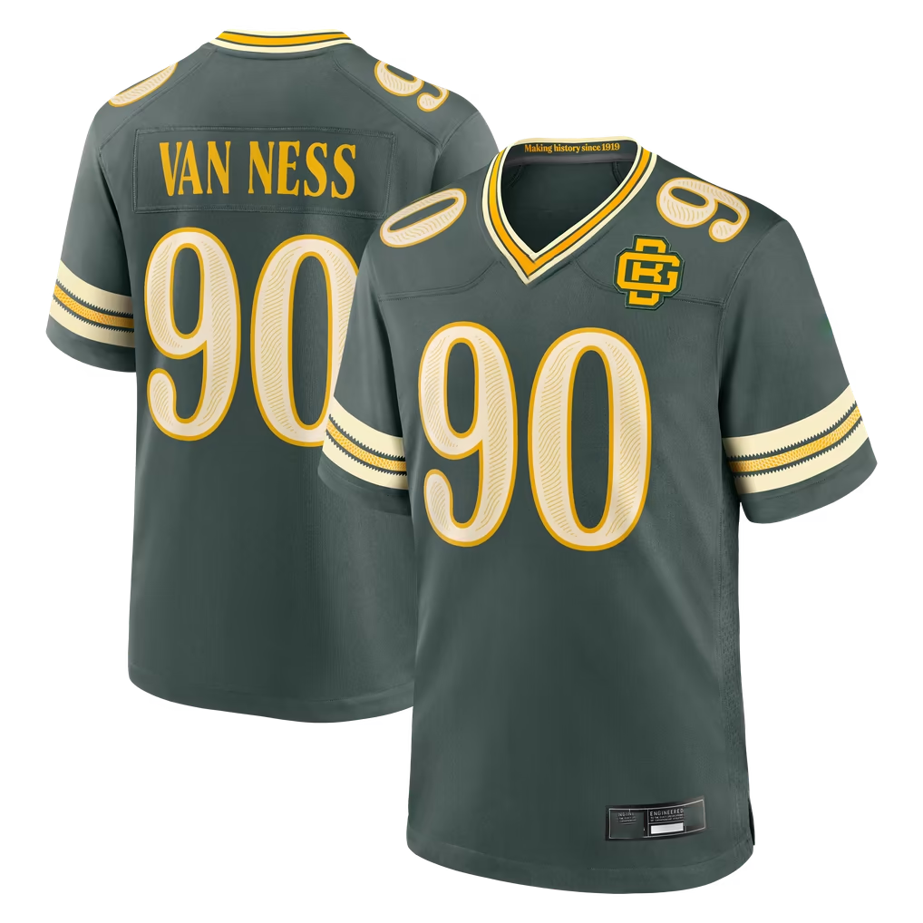 Punc GB.Packers #90 Lukas Van Ness Green 2026 Rivalries Collection Game Stitched Jerseys