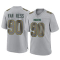 Punc GB.Packers #90 Lukas Van Ness Player Gray Atmosphere Fashion Home Game Stitched Jerseys