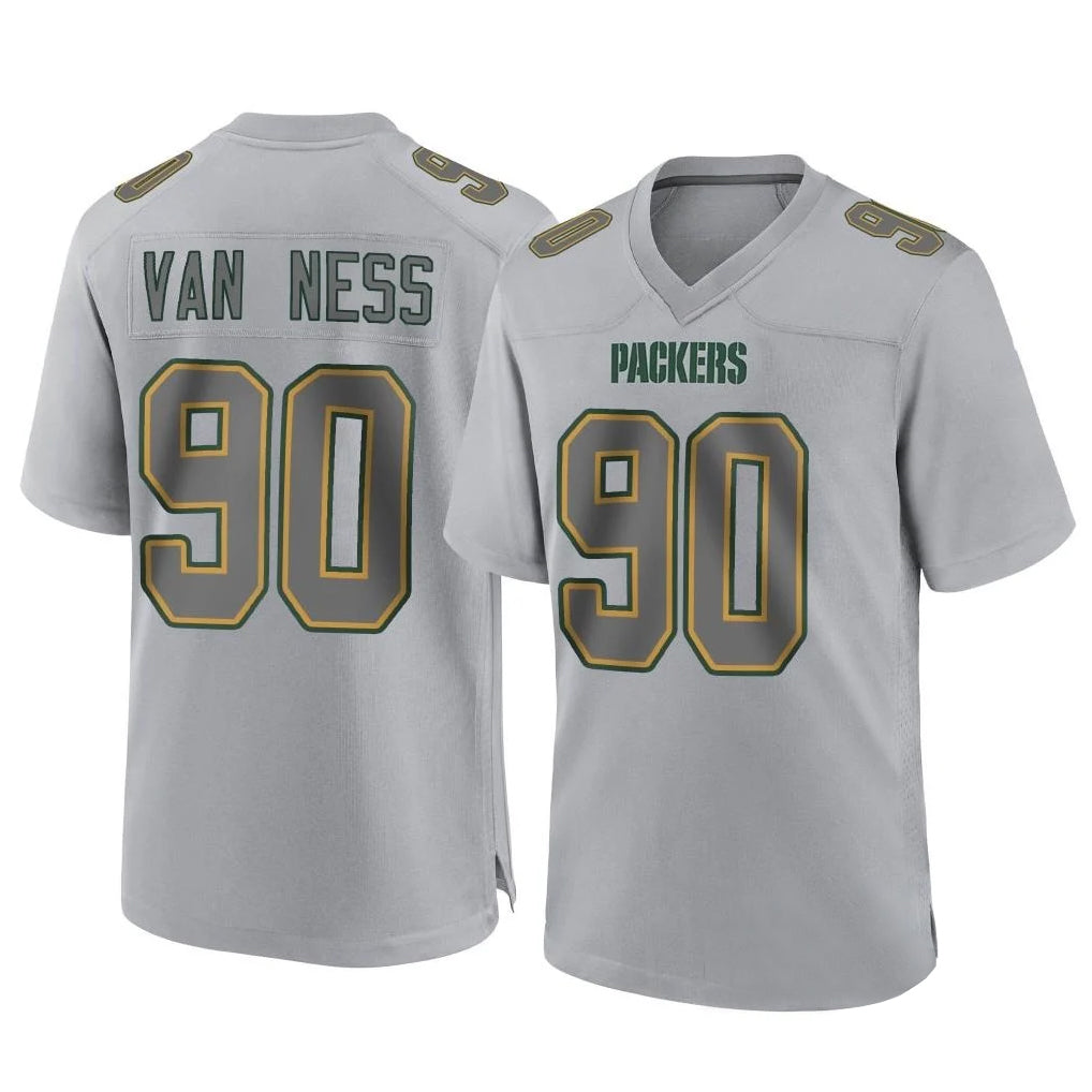 Punc GB.Packers #90 Lukas Van Ness Player Gray Atmosphere Fashion Home Game Stitched Jerseys