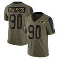 Punc GB.Packers #90 Lukas Van Ness Player Olive Salute To Service Limited Game Stitched Jerseys