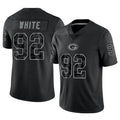 Punc GB.Packers #92 Reggie White Player Black REFLECTIVE Limited Stitched Jerseys