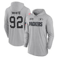 Punc GB.Packers #92 Reggie White Player Gray Hoodies Game Stitched Jerseys