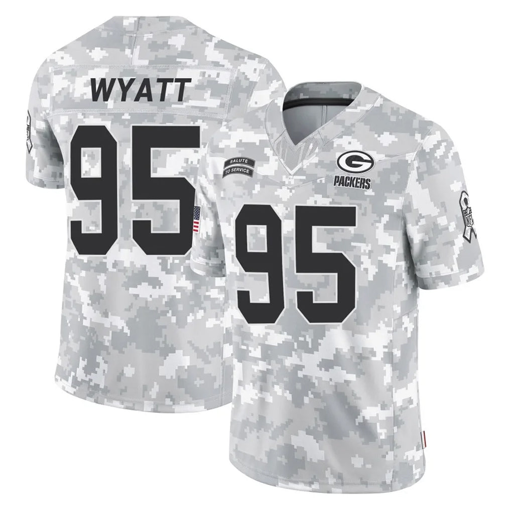 Punc GB.Packers #95 Devonte Wyatt Player Arctic Camo Salute To Service Limited Stitched Jerseys