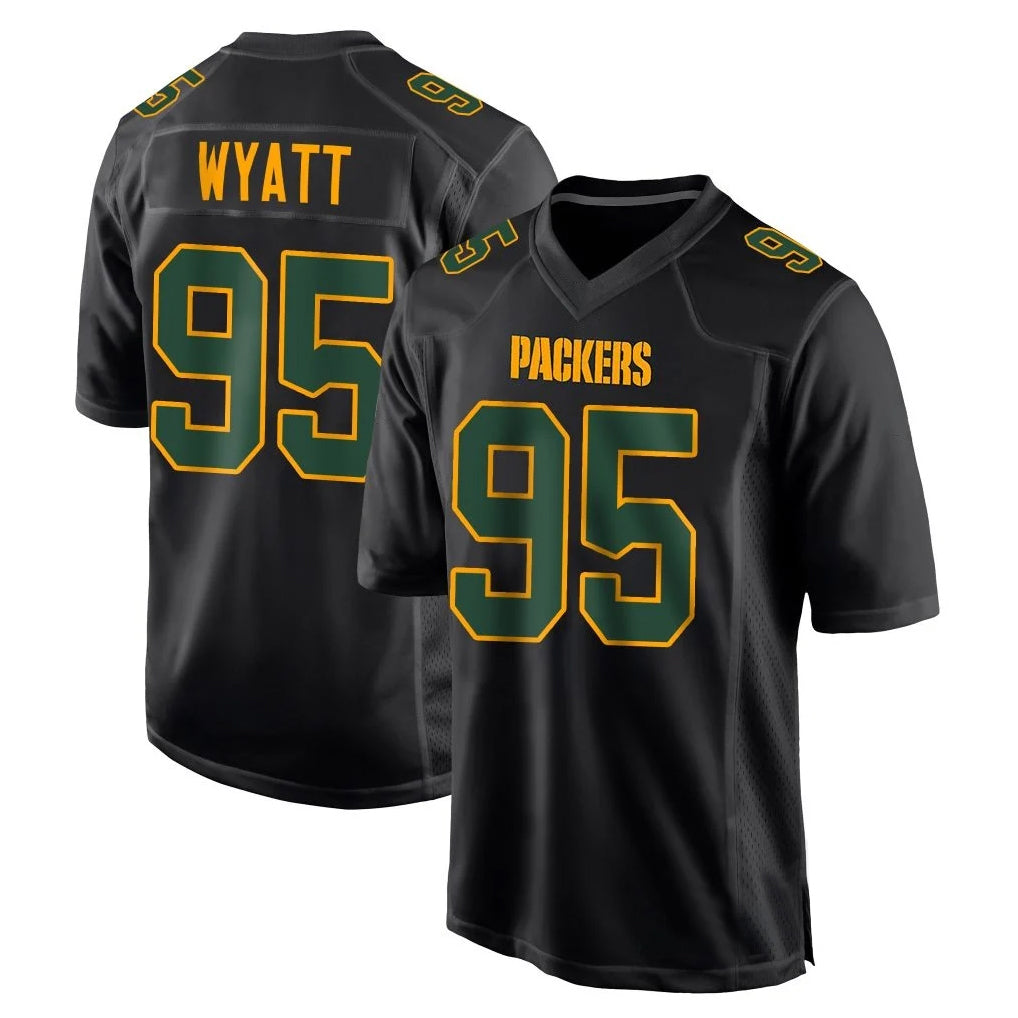 Punc GB.Packers #95 Devonte Wyatt Player Black Fashion Home Game Stitched Jerseys