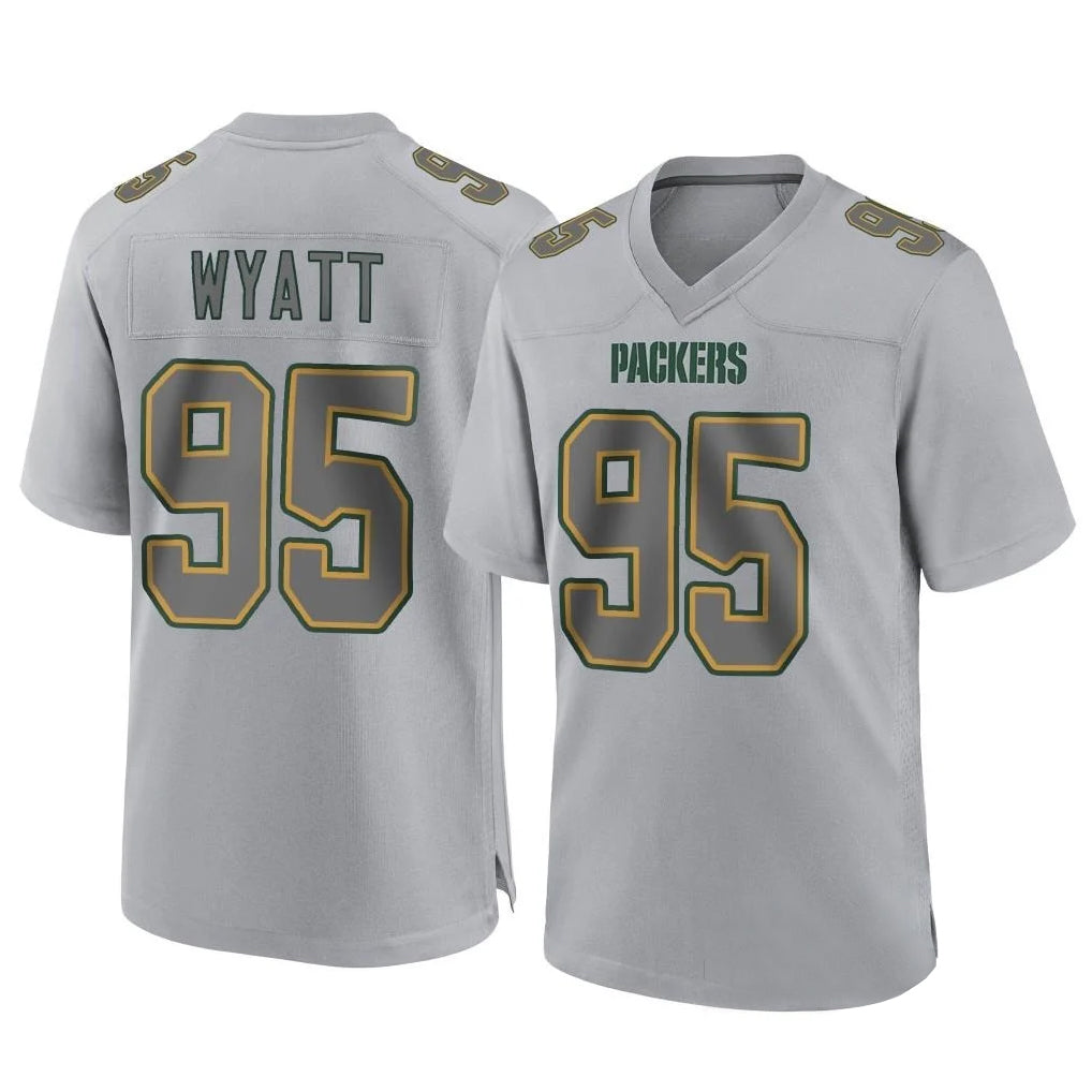 Punc GB.Packers #95 Devonte Wyatt Player Gray Atmosphere Fashion Home Game Stitched Jerseys