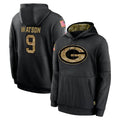 Punc GB.Packers #9 Christian Watson Player Black Salute to Service Hoodies Limited Game Stitched Jerseys