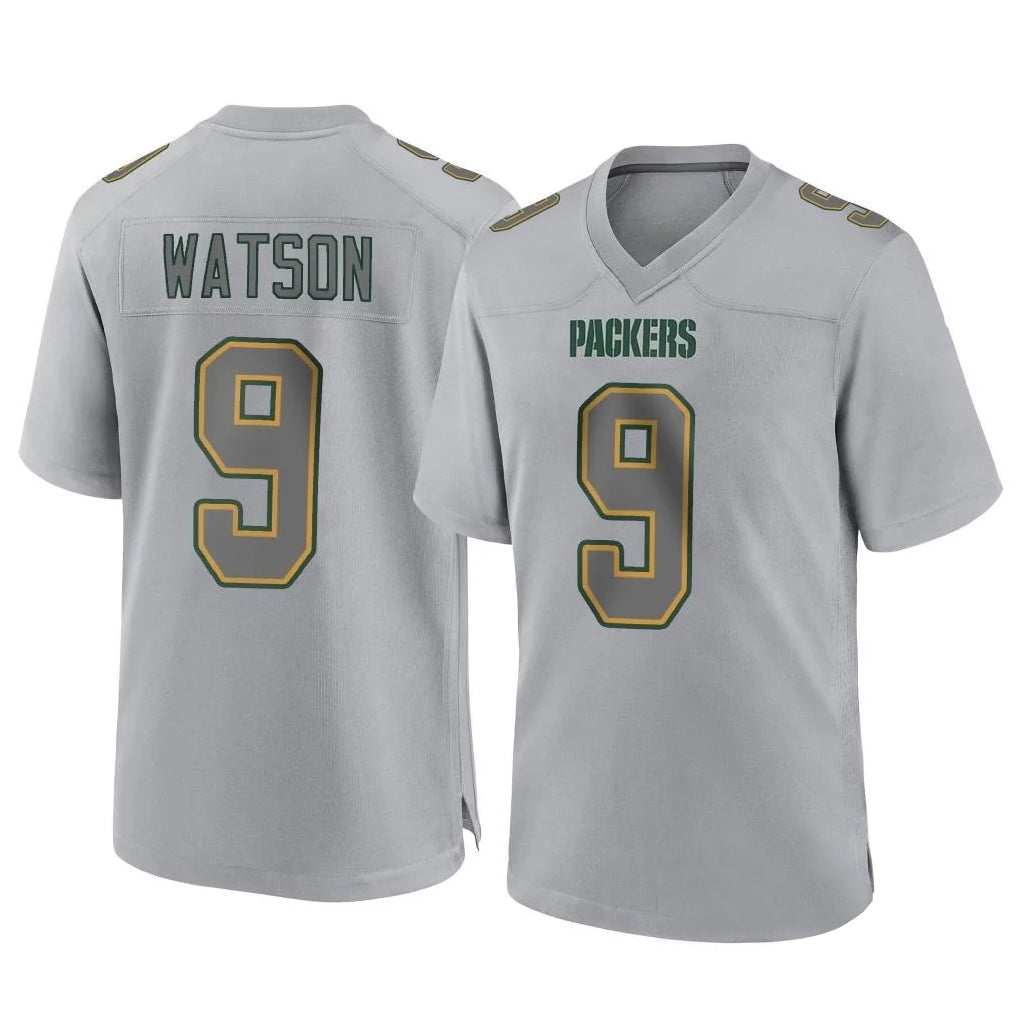 Punc GB.Packers #9 Christian Watson Player Gray Atmosphere Fashion Home Game Stitched Jerseys