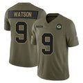 Punc GB.Packers #9 Christian Watson Player Olive 2025 Salute To Service Limited Home Game Stitched Jerseys