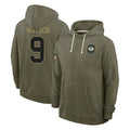Punc GB.Packers #9 Christian Watson Player Olive Salute to Service Pullover Hoodies Limited Stitched Jerseys