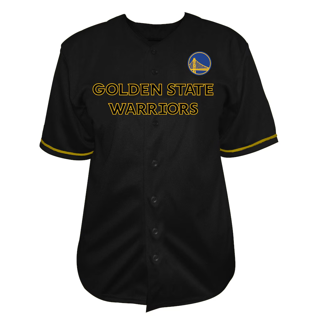 Punc G.State Warriors Black Big & Tall Pop Full-Button Jerseys