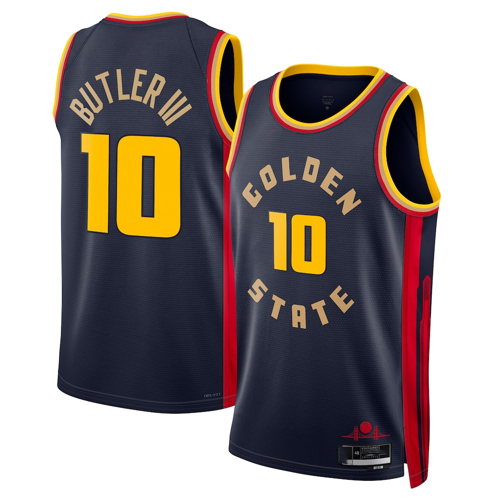 Punc G.State Warriors #10 Jimmy Butler III Navy Swingman Jerseys - City Edition