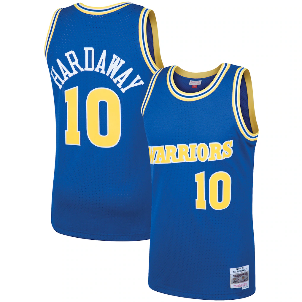 Punc G.State Warriors #10 Tim Hardaway Mitchell & Ness Royal 199091 Hardwood Classics Swingman Jerseys