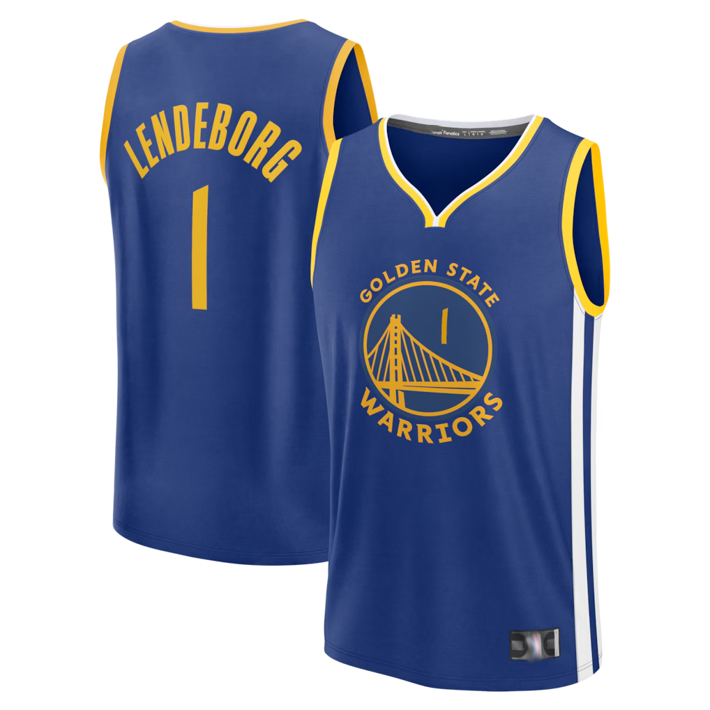 Punc G.State Warriors #1 Yaxel Lendeborg Royal 2026  Draft First Round Pick Fast Break Jerseys - Icon Edition