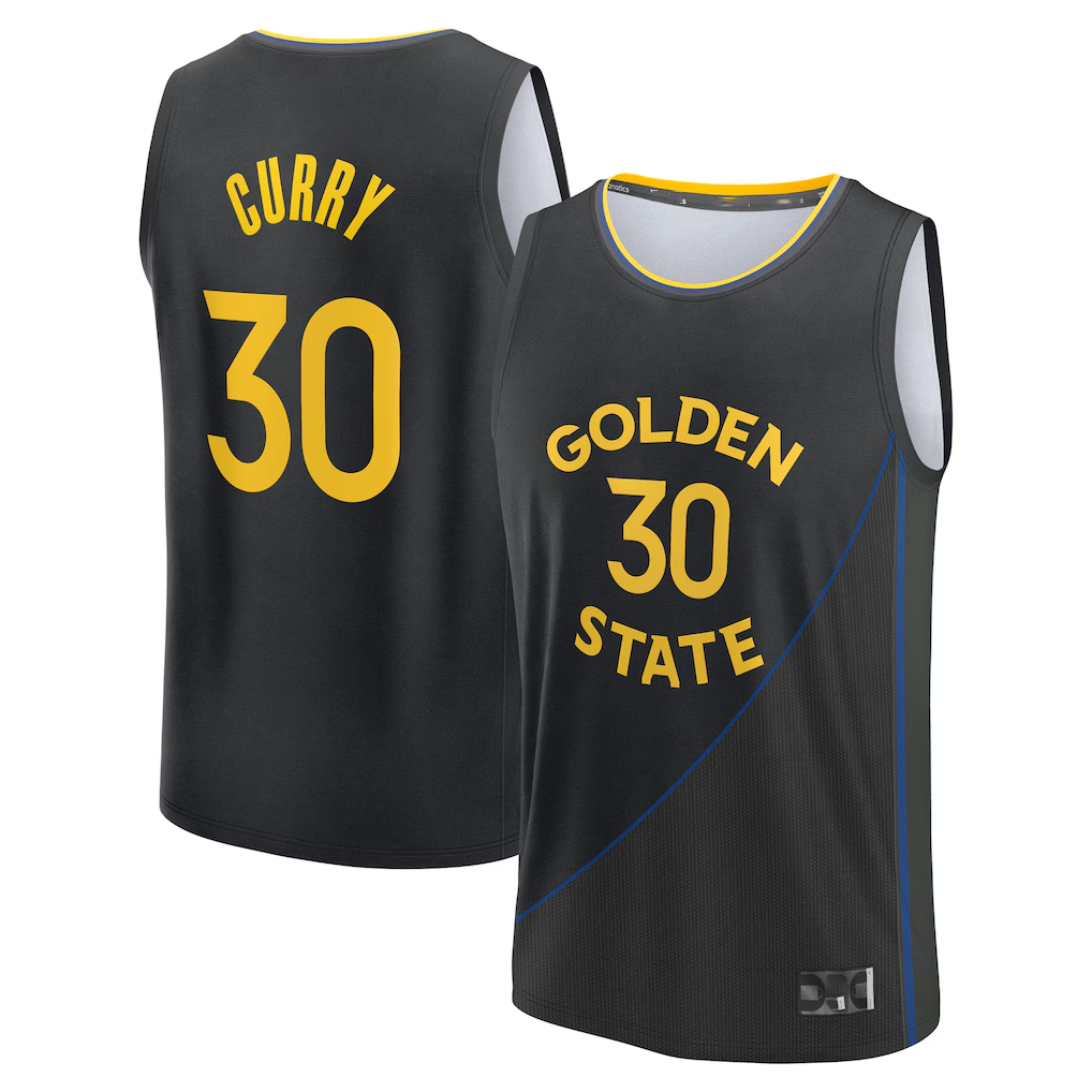 Punc G.State Warriors #30 Stephen Curry Black Fast Break Replica Player Jerseys - Statement Edition