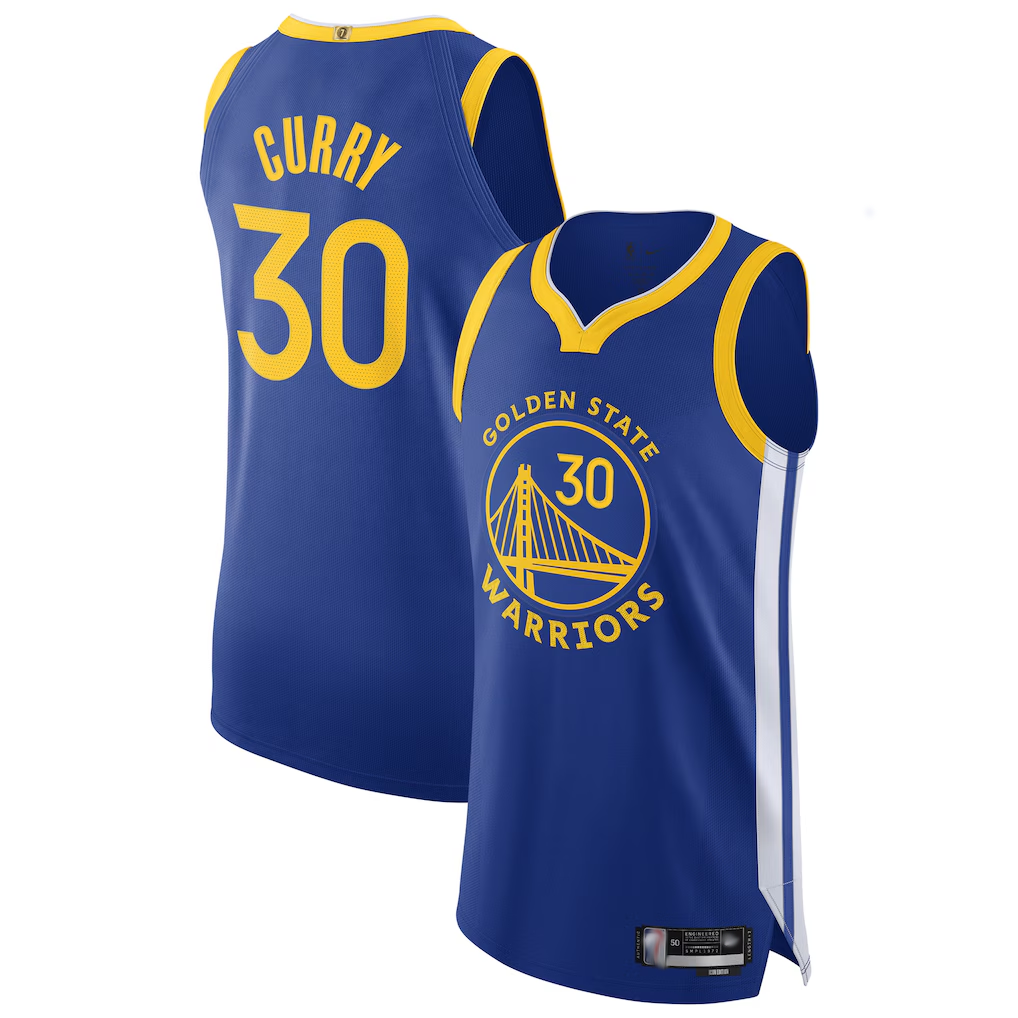 Punc G.State Warriors #30 Stephen Curry Royal Authentic Jerseys - Icon Edition