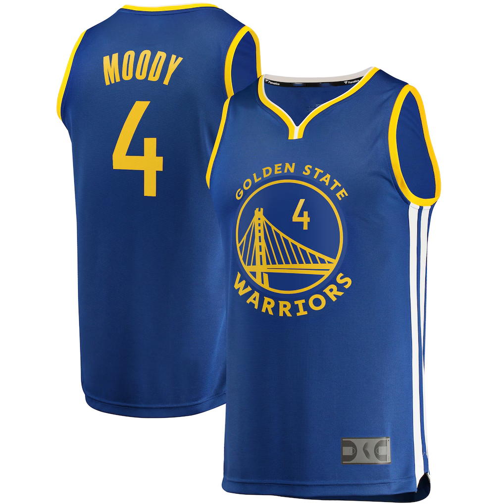 Punc G.State Warriors #4 Moses Moody Royal Fast Break Replica Jerseys - Icon Edition