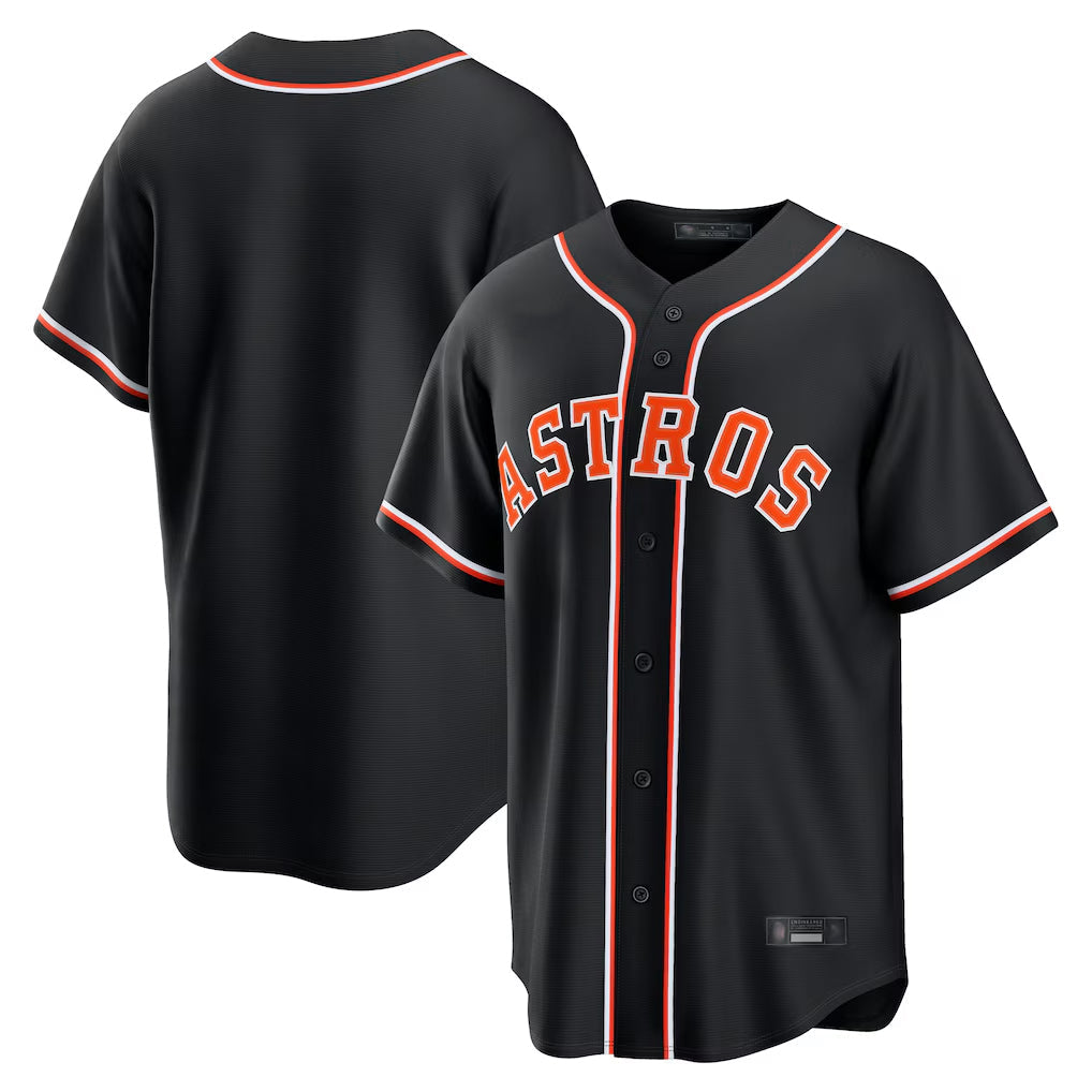 Punc H.Astros Black Fashion Out Home Game Blank Player Stitched Jerseys