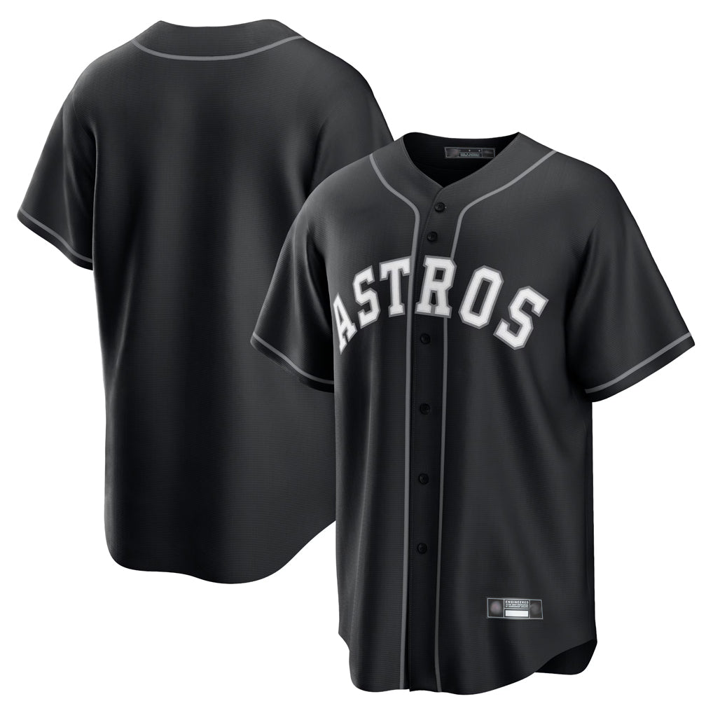 Punc H.Astros Black Home Game Blank Player Stitched Jerseys