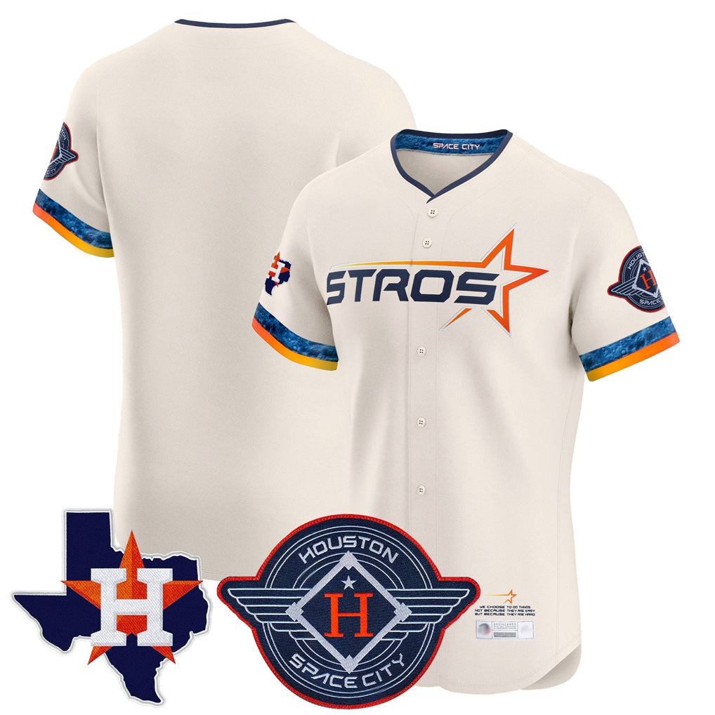 Punc H.Astros Cream City Connect Texas Patch Vapor Premier Blank Player Limited Elite Home Stitched Jerseys