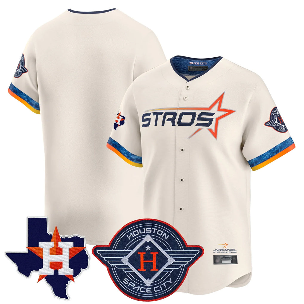 Punc H.Astros Cream City Connect Texas Patch Vapor Premier Blank Player Limited Home Stitched Jerseys