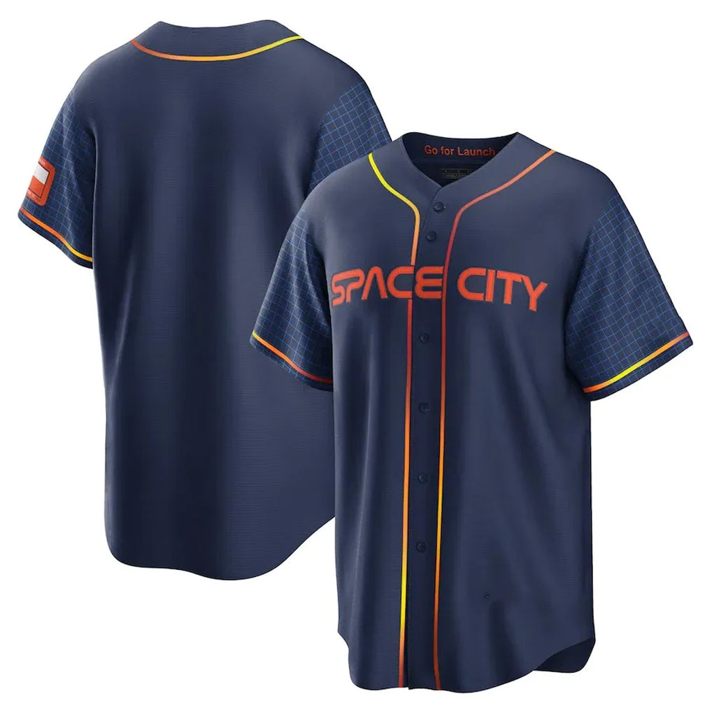 Punc H.Astros Navy City Connect Home Game Blank Player Stitched Jerseys