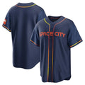 Punc H.Astros Navy City Connect Home Game Blank Player Stitched Jerseys
