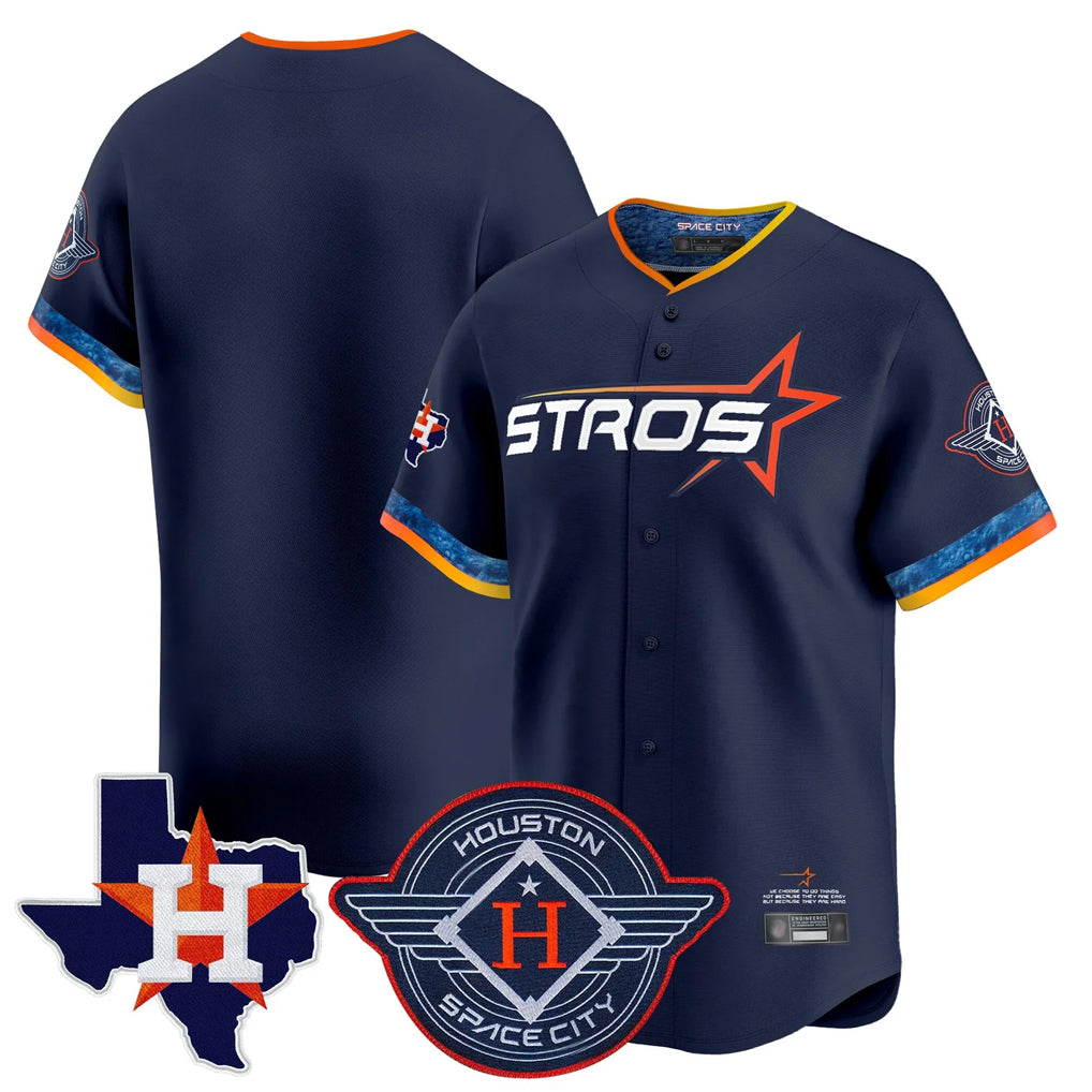 Punc H.Astros Navy City Connect Texas Patch Vapor Premier Blank Player Limited Home Stitched Jerseys