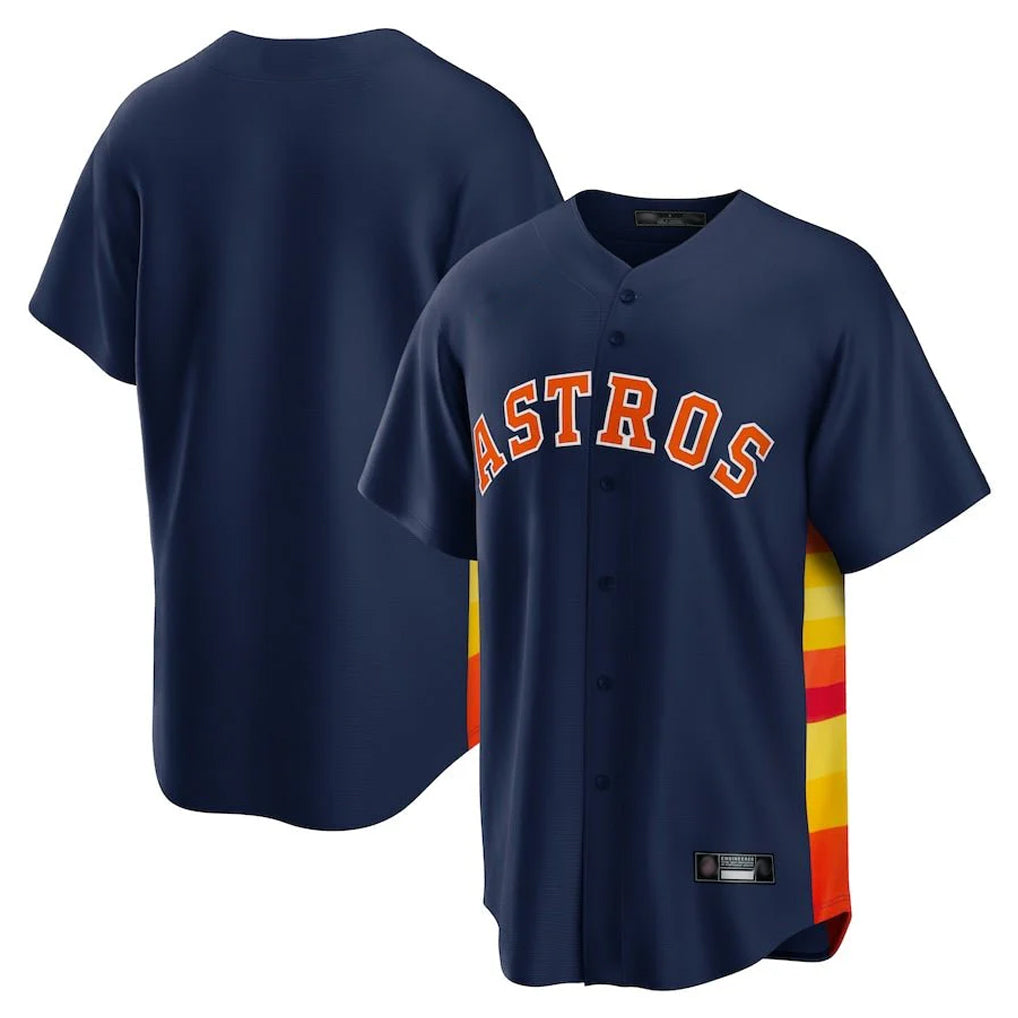 Punc H.Astros Navy Home Game Blank Player Stitched Jerseys
