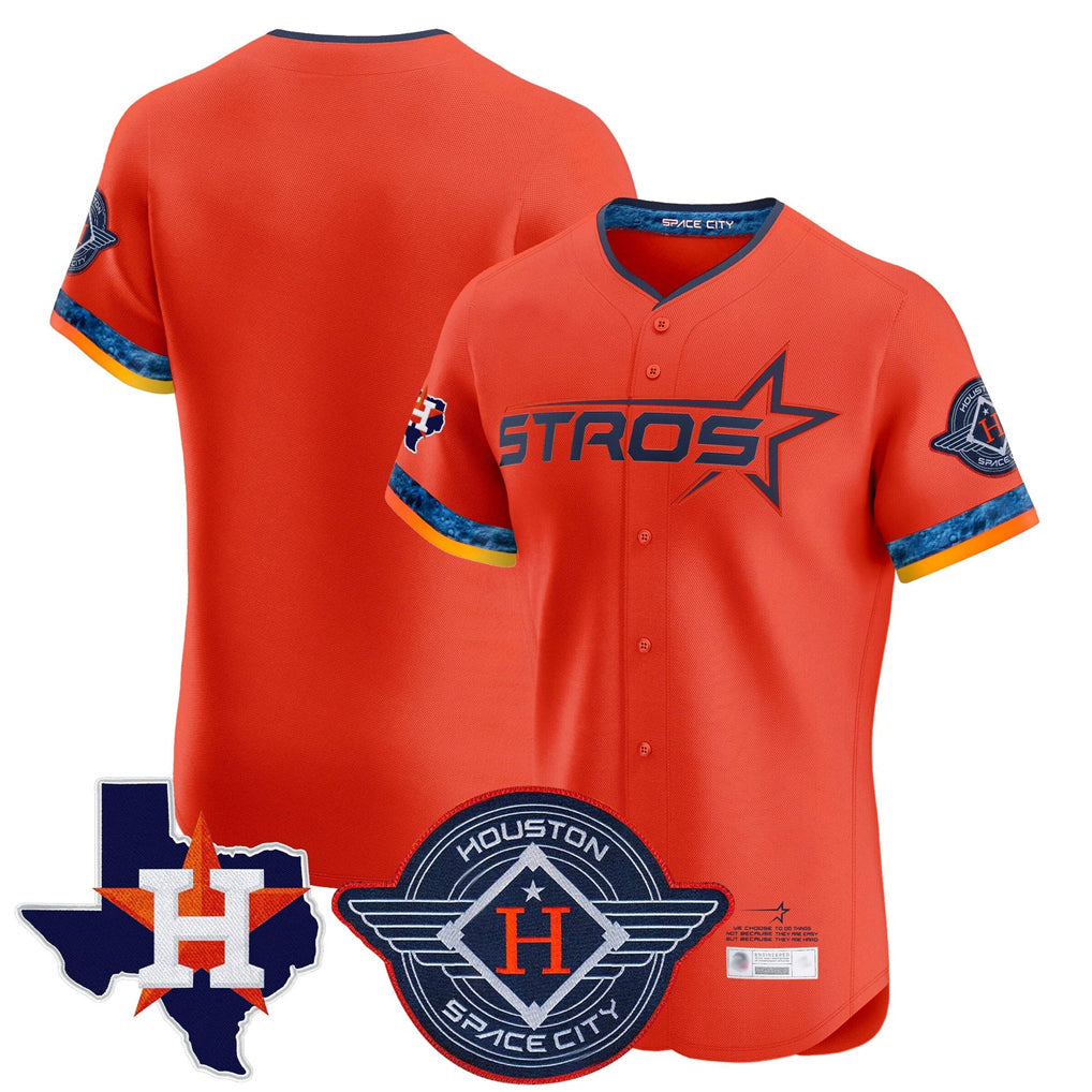 Punc H.Astros Orange City Connect Texas Patch Vapor Premier Blank Player Limited Elite Home Stitched Jerseys