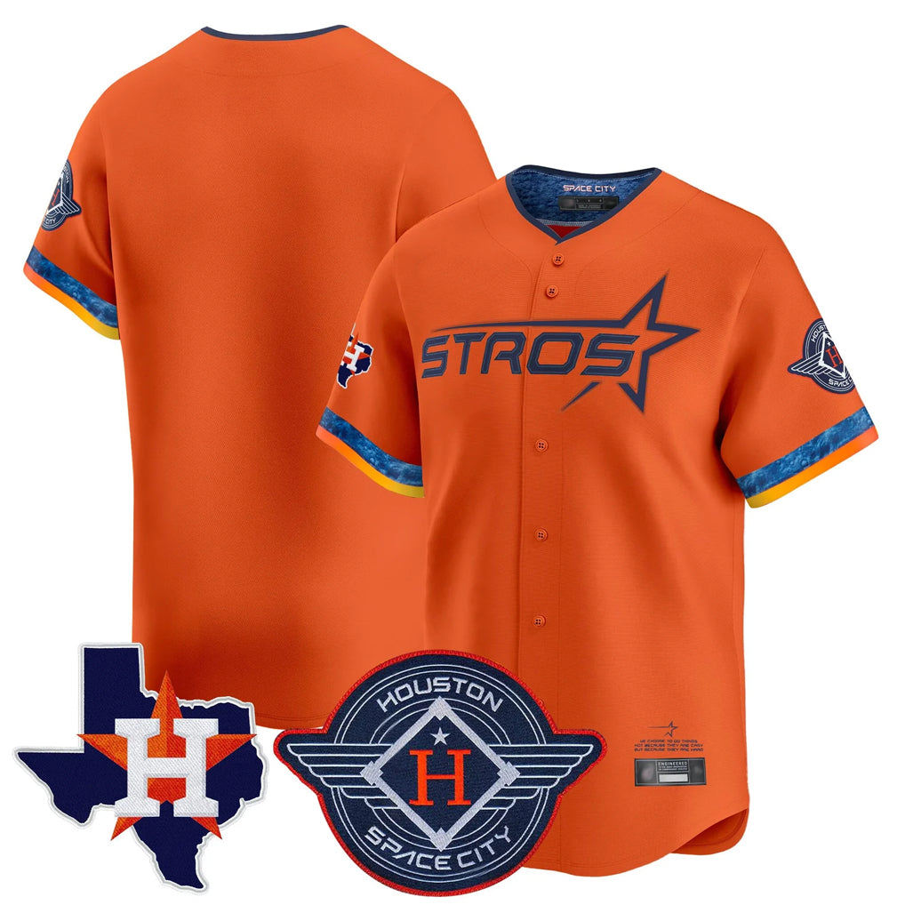 Punc H.Astros Orange City Connect Texas Patch Vapor Premier Blank Player Limited Home Stitched Jerseys