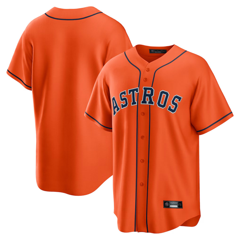 Punc H.Astros Orange Home Game Blank Player Stitched Jerseys