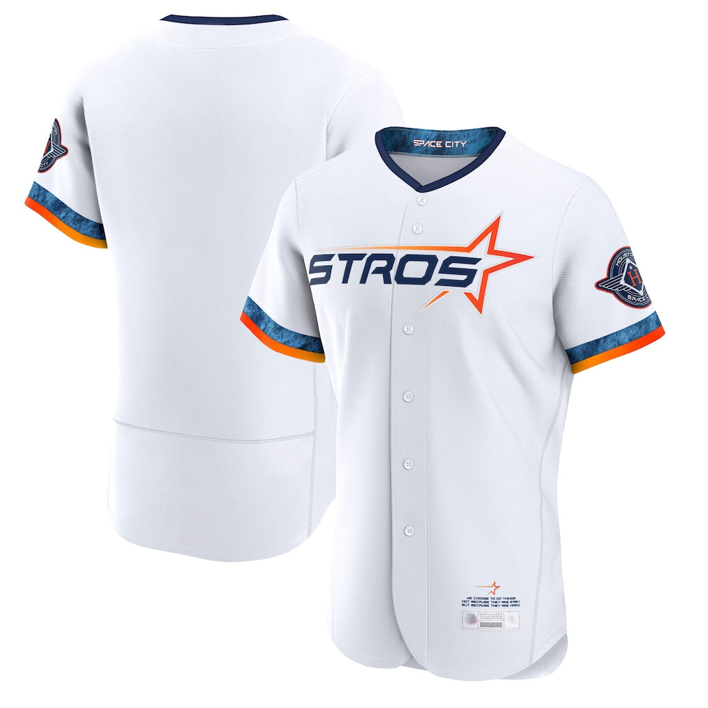 Punc H.Astros White City Connect Limited Elite Home Blank Player Stitched Jerseys