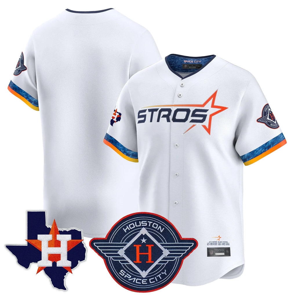 Punc H.Astros White City Connect Texas Patch Vapor Premier Blank Player Limited Home Stitched Jerseys