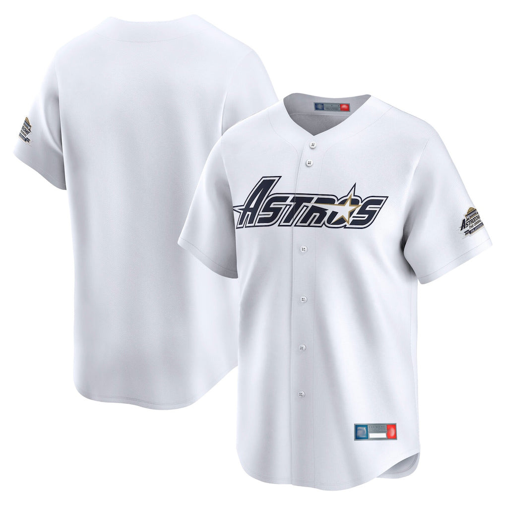 Punc H.Astros White Throwback Cooperstown Collection Limited Blank Player Stitched Jerseys