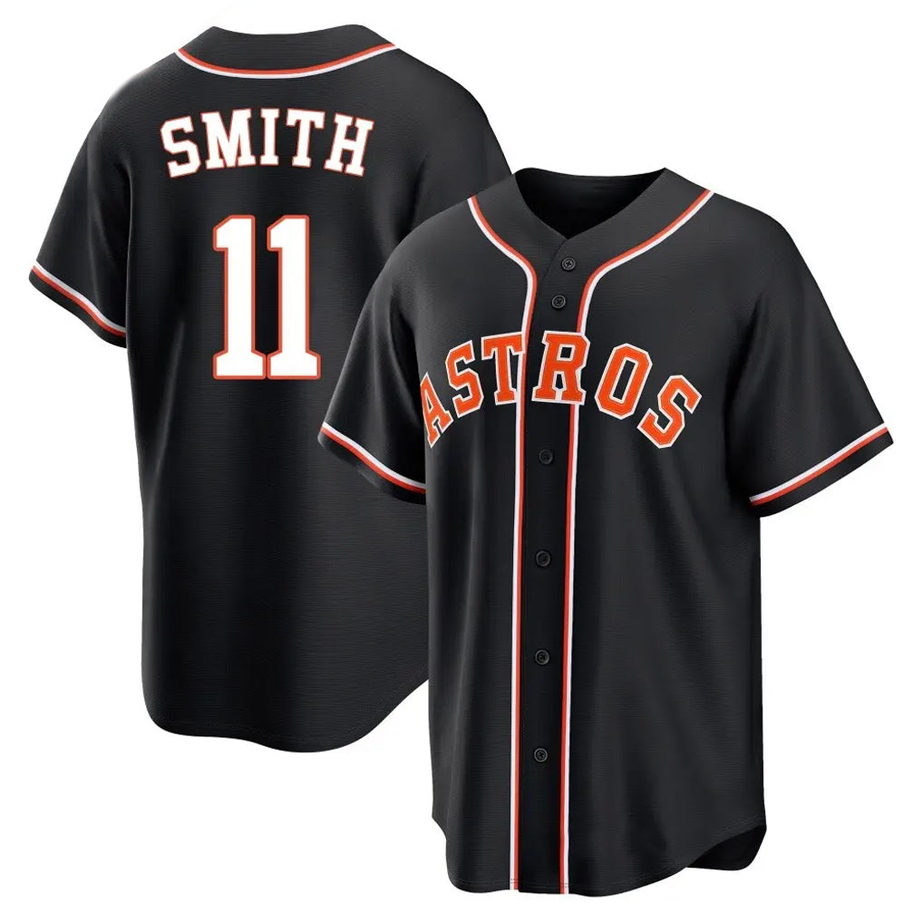 Punc H.Astros #11 Cam Smith Player Black Fashion Out Home Game Stitched Jerseys