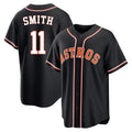 Punc H.Astros #11 Cam Smith Player Black Fashion Out Home Game Stitched Jerseys