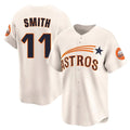 Punc H.Astros #11 Cam Smith Player Cream Throwback Cooperstown Collection Limited Stitched Jerseys