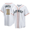 Punc H.Astros #11 Cam Smith Player Gold Collection Game Home Stitched Jerseys