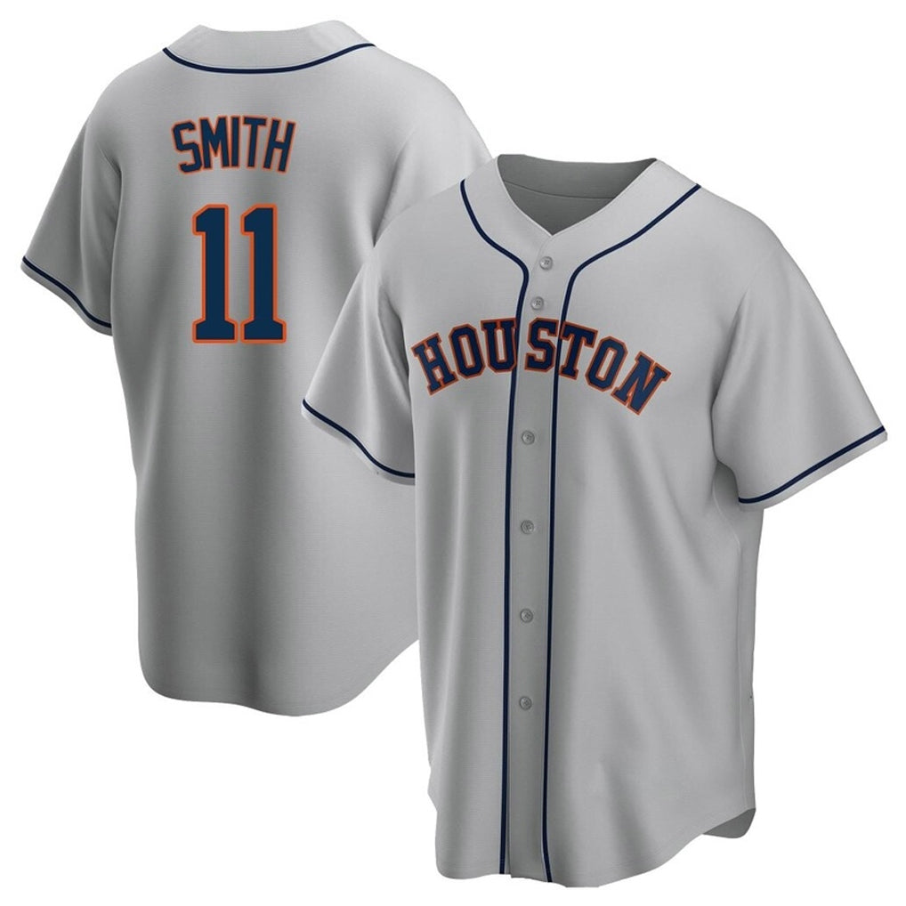 Punc H.Astros #11 Cam Smith Player Gray Home Game Stitched Jerseys