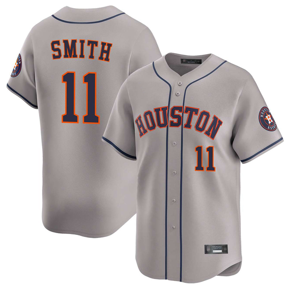 Punc H.Astros #11 Cam Smith Player Gray Home Limited Stitched Jerseys