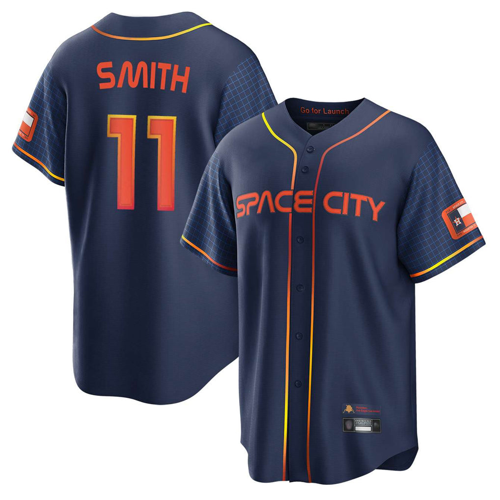 Punc H.Astros #11 Cam Smith Player Navy City Connect Home Game Stitched Jerseys