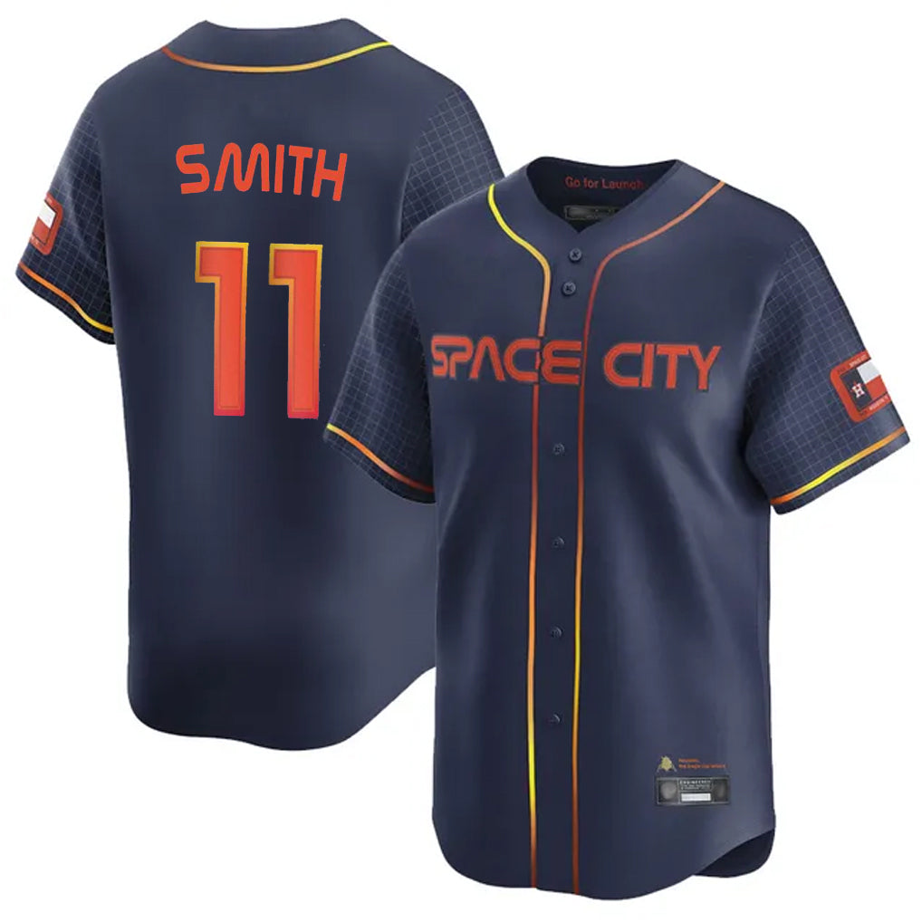 Punc H.Astros #11 Cam Smith Player Navy City Connect Home Limited Stitched Jerseys