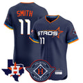 Punc H.Astros #11 Cam Smith Player Navy City Connect Texas Patch Vapor Premier Limited Elite Home Stitched Jerseys