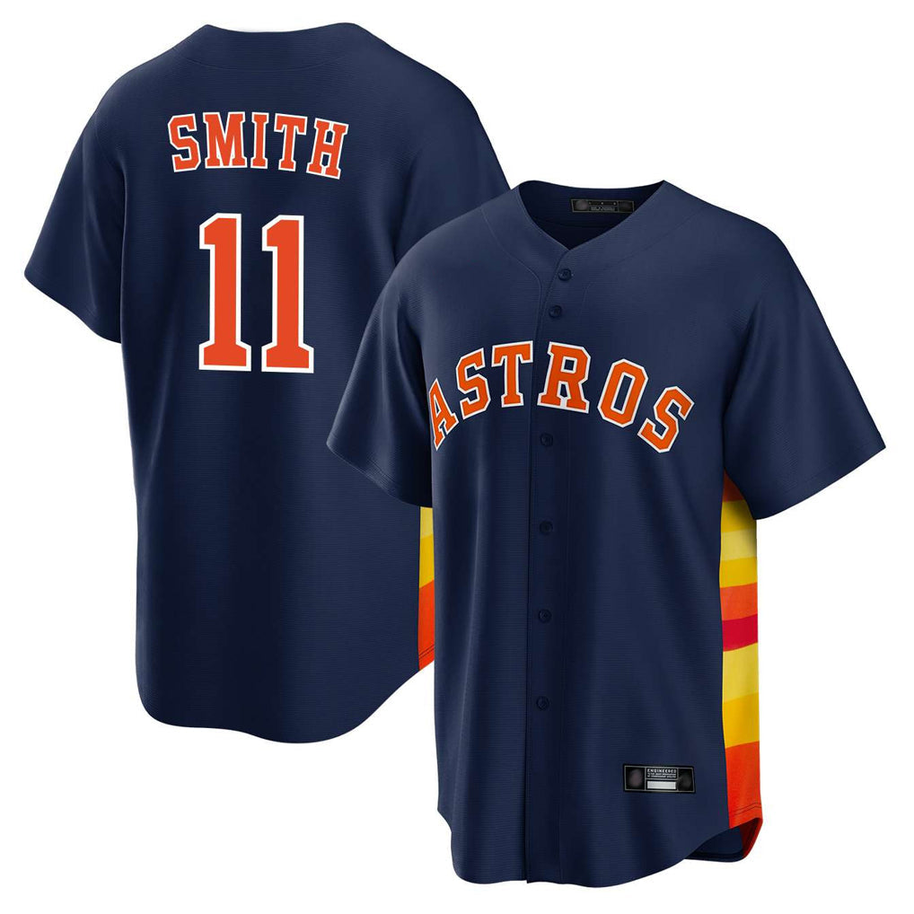 Punc H.Astros #11 Cam Smith Player Navy Home Game Stitched Jerseys
