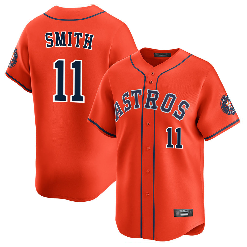 Punc H.Astros #11 Cam Smith Player Orange Home Limited Stitched Jerseys