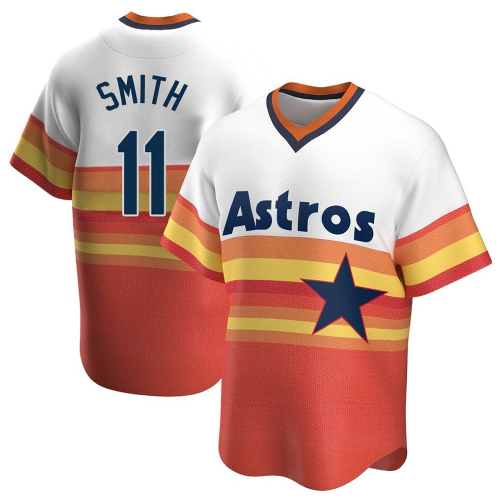 Punc H.Astros #11 Cam Smith Player Rainbow Cooperstown Collection T-shirt Stitched Jerseys