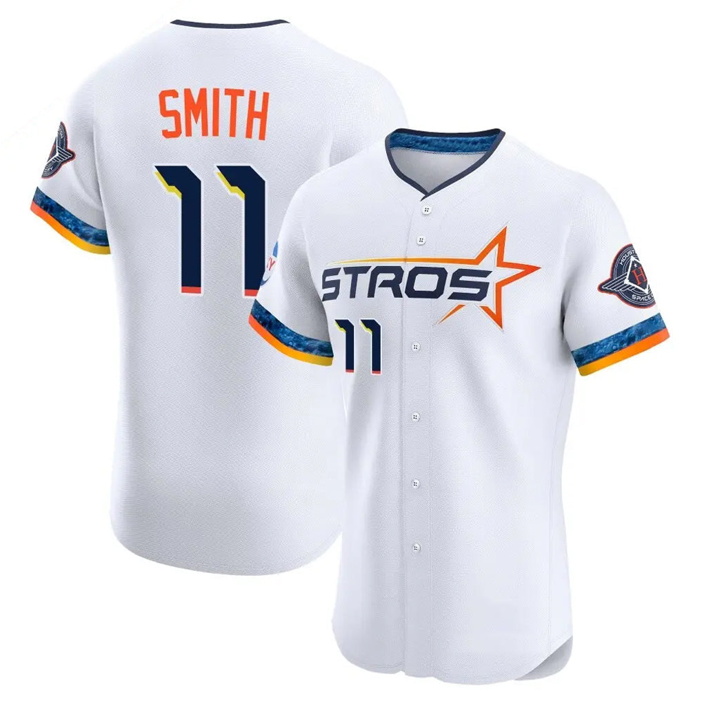 Punc H.Astros #11 Cam Smith Player White City Connect Limited Elite Home Stitched Jerseys